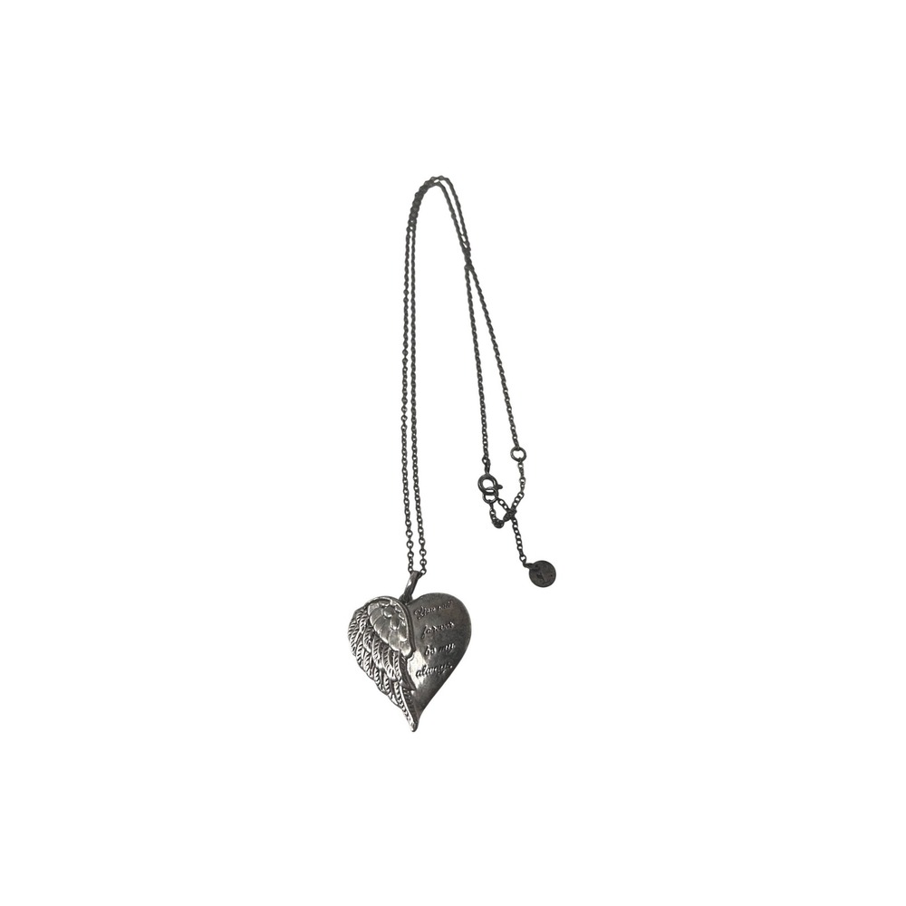 S925 Sterling Silver Angel Wing Heart Necklace You Will Forever Be My Always
